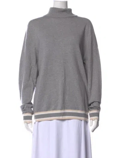 Pre-owned Peserico Virgin Wool Turtleneck Sweater In Gray