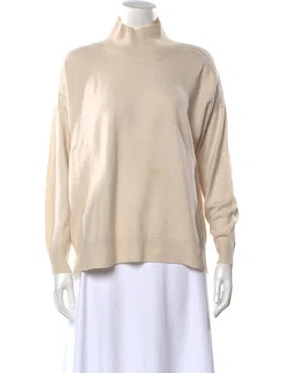 Pre-owned Peserico Virgin Wool Turtleneck Sweater In Neutral
