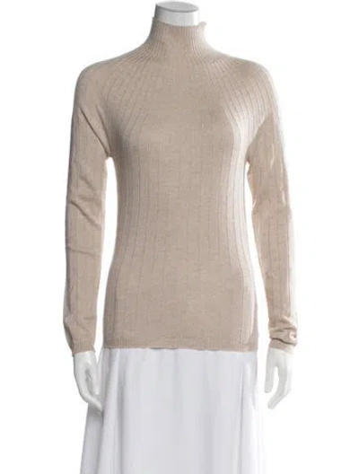 Pre-owned Peserico Virgin Wool Turtleneck Sweater W/ Tags In Neutral