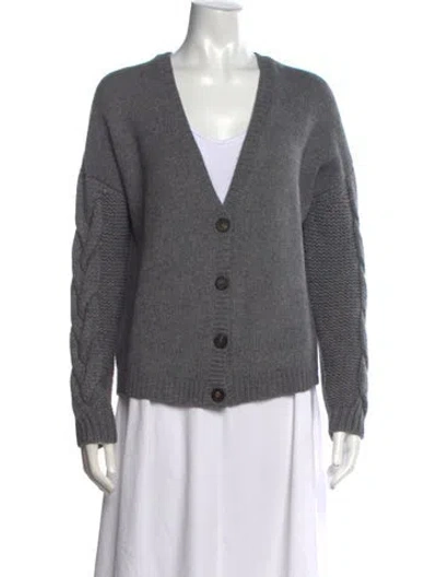 Pre-owned Peserico Virgin Wool V-neck Sweater In Grey