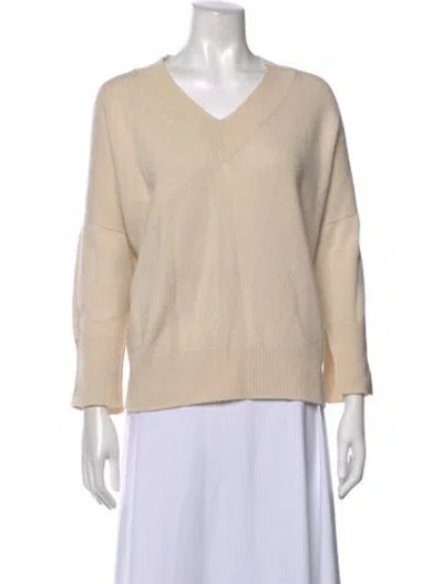 Pre-owned Peserico Virgin Wool V-neck Sweater In Neutrals