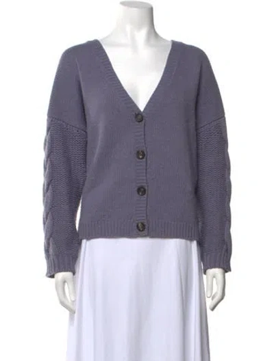 Pre-owned Peserico Virgin Wool V-neck Sweater In Purple