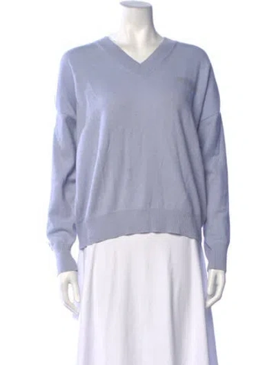 Pre-owned Peserico Virgin Wool V-neck Sweater In Purple