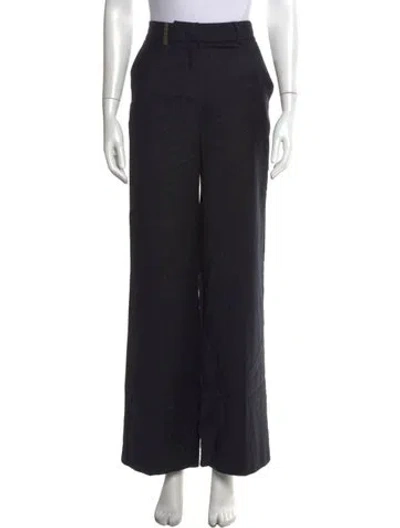Pre-owned Peserico Virgin Wool Wide Leg Pants In Black