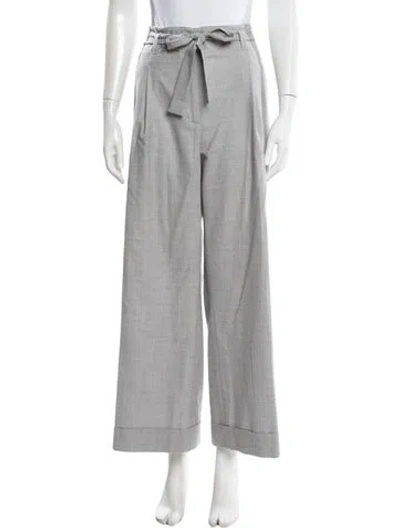 Pre-owned Peserico Virgin Wool Wide Leg Pants In Gray