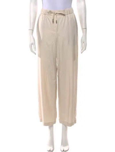 Pre-owned Peserico Virgin Wool Wide Leg Pants In Neutrals