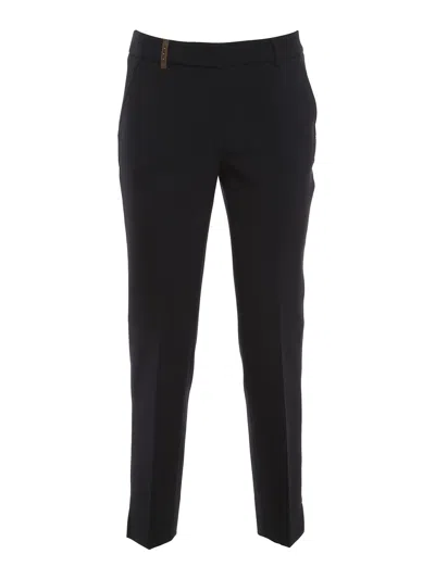Peserico Viscose Blend Chino Trousers In Blue