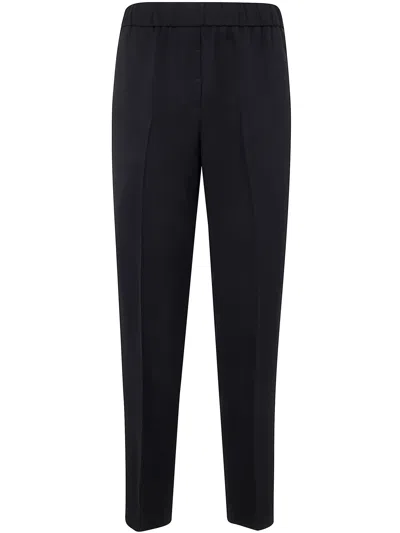 Peserico Viscose Cady Stretch Trousers In Black