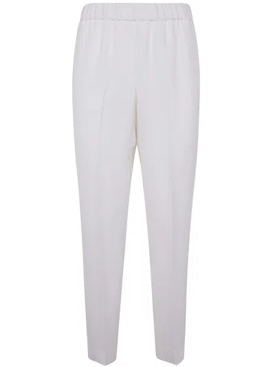Peserico Viscose Cady Stretch Trousers In Cloud White