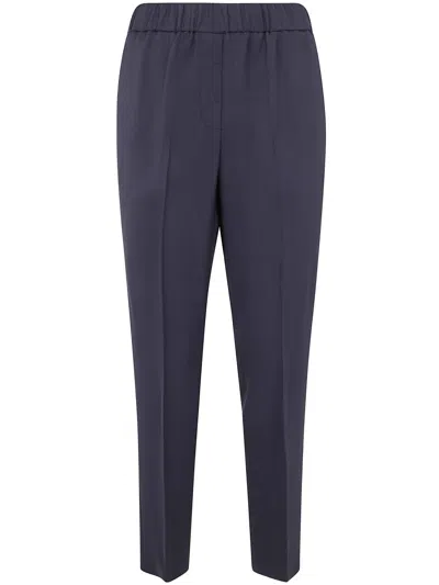 Peserico Viscose Cady Stretch Trousers In Purple