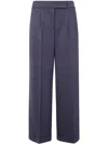 Peserico Viscose Cady Stretch Wide Leg Trousers In Space Blue