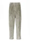 Peserico Pleated Corduroy Trousers In Gray