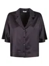 Peserico Relaxed-fit Short Sleeve Top In Black