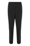 Peserico Beaded-stripes Tapered Trousers In Black