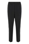 Peserico Beaded-stripes Tapered Trousers In Black