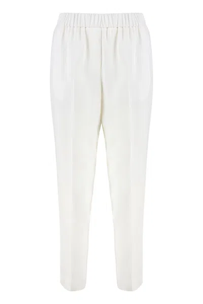 Peserico Viscose Trousers In White