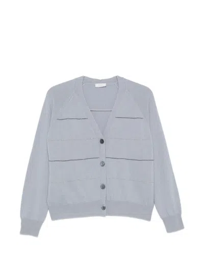Peserico V-neck Cardigan In Blue