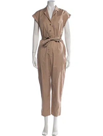 Pre-owned Peserico V-neck Jumpsuit In Neutrals