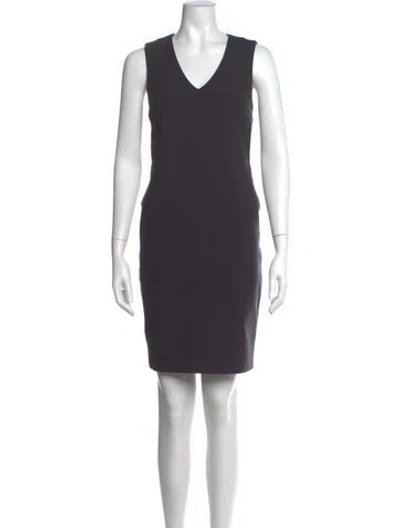 Pre-owned Peserico V-neck Knee-length Dress In Blue