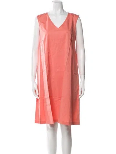Pre-owned Peserico V-neck Knee-length Dress In Pink
