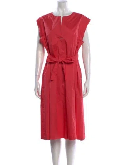 Pre-owned Peserico V-neck Knee-length Dress In Pink