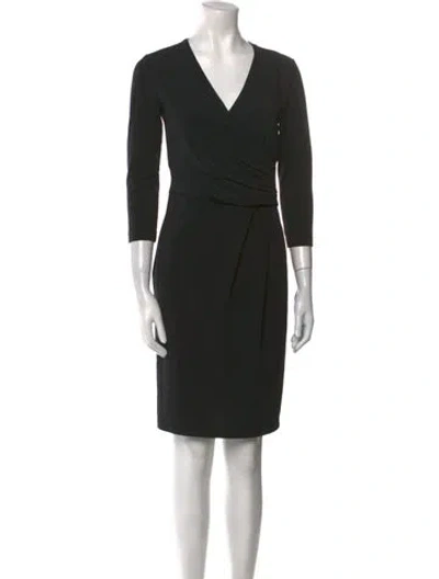 Pre-owned Peserico V-neck Mini Dress In Black