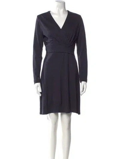 Pre-owned Peserico V-neck Mini Dress In Blue