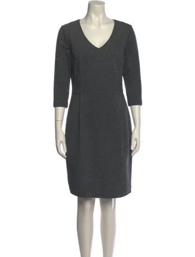 Pre-owned Peserico V-neck Mini Dress In Gray