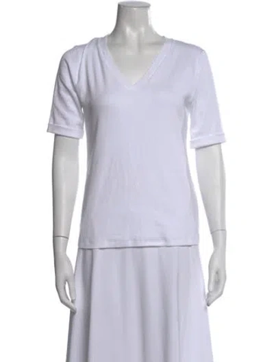 Pre-owned Peserico V-neck Short Sleeve T-shirt In Gray