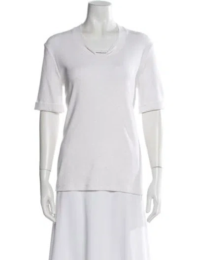 Pre-owned Peserico V-neck Short Sleeve T-shirt W/ Tags In White