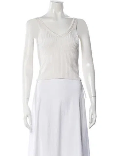 Pre-owned Peserico V-neck Sleeveless Top In White
