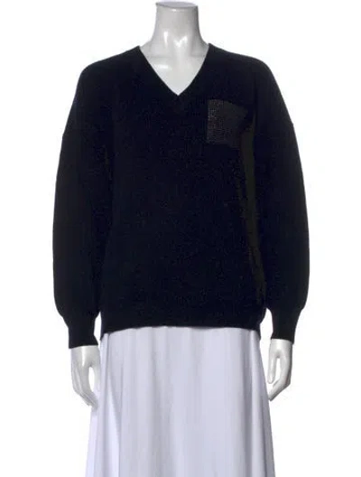 Pre-owned Peserico V-neck Sweater In Black