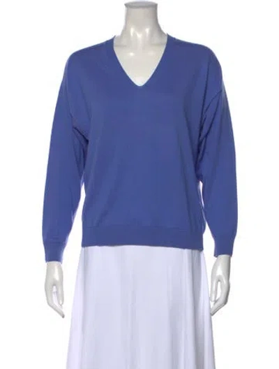 Pre-owned Peserico V-neck Sweater In Blue