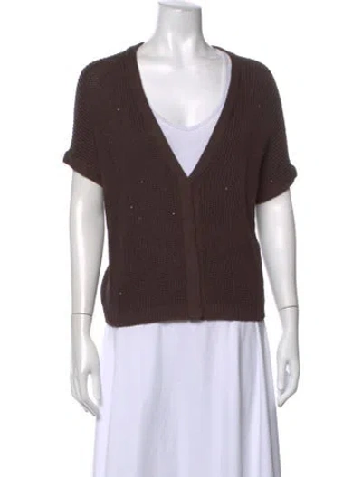 Pre-owned Peserico V-neck Sweater In Brown