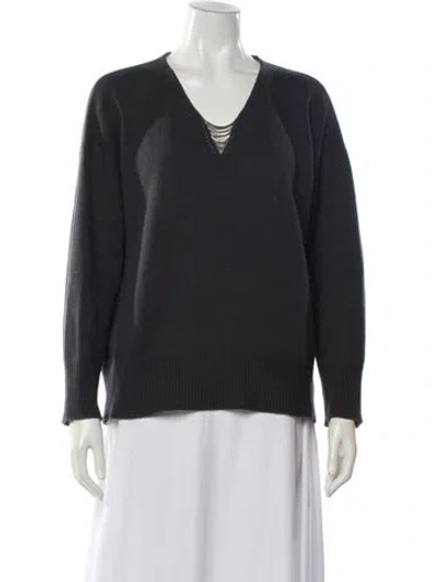 Pre-owned Peserico V-neck Sweater In Gray