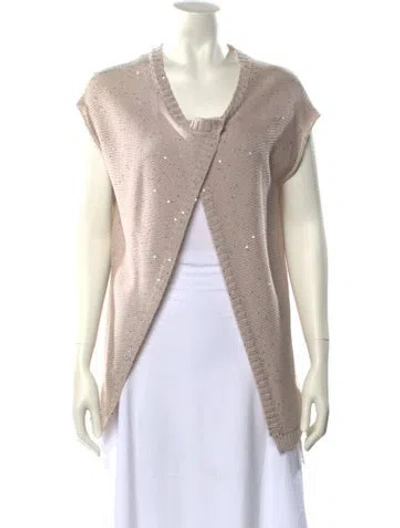 Pre-owned Peserico V-neck Sweater In Neutral