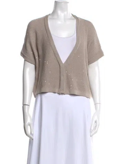Pre-owned Peserico V-neck Sweater In Neutral