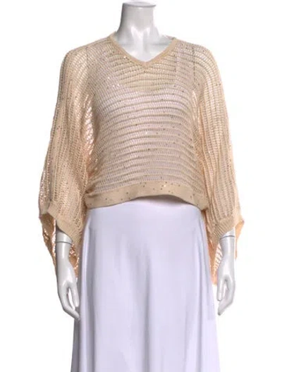 Pre-owned Peserico V-neck Sweater In Neutral