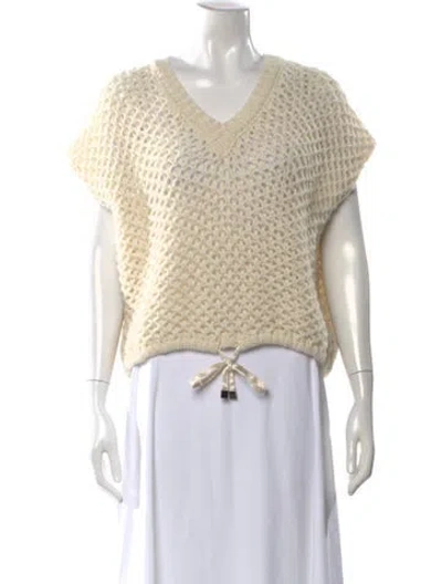 Pre-owned Peserico V-neck Sweater In Neutral