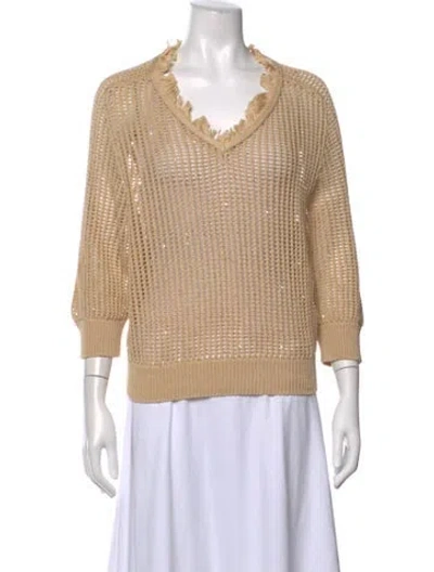 Pre-owned Peserico V-neck Sweater In Neutrals