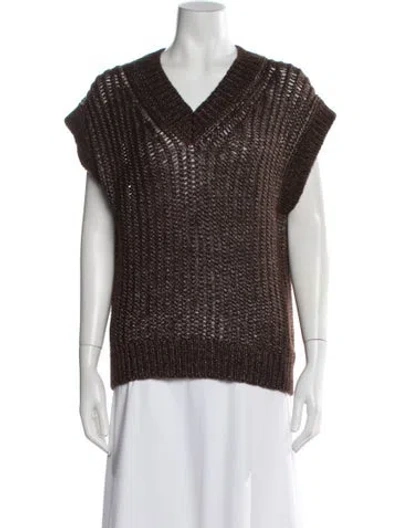 Pre-owned Peserico V-neck Sweater W/ Tags In White