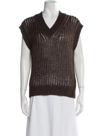 Pre-owned Peserico V-neck Sweater W/ Tags In White