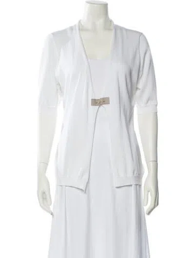 Pre-owned Peserico V-neck Sweater In White