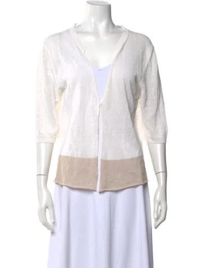 Pre-owned Peserico V-neck Sweater In White