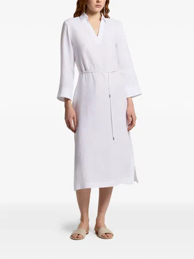 Peserico V-neck Tie-detail Midi Dress In White