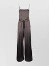 Peserico Waist Belted Wide Leg Dress With Pockets In Gray