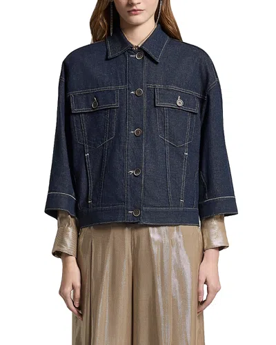 Peserico Washed Denim Jacket In Black