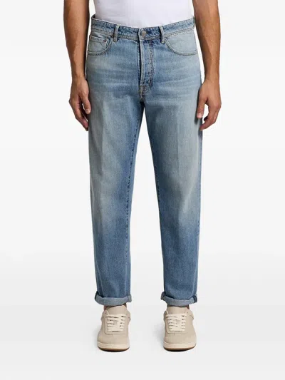 Peserico Washed Trousers In Brown