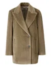 Peserico Welt-pocket Wool Coat In Green