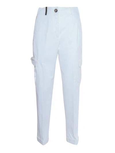 PESERICO WHITE CARGO PANTS